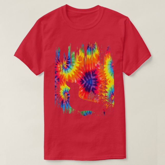 Gefärbte Krawatte Dackel Hippie Welppy Funny T-Shirt (Design vorne)