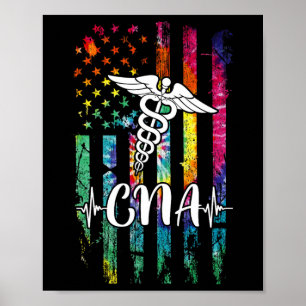 Gefärbte Krawatte der amerikanischen Flagge Cna Co Poster