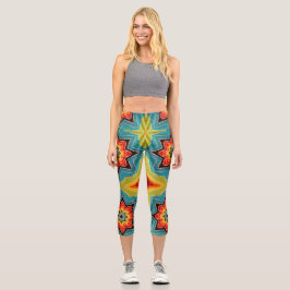 Gefärbte Krawatte der Sterne Capri Leggings