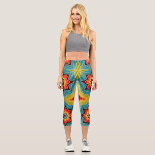 Gefärbte Krawatte der Sterne Capri Leggings