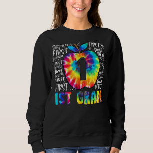 Gefärbte Krawatte der Typografie vom ersten Klasse Sweatshirt