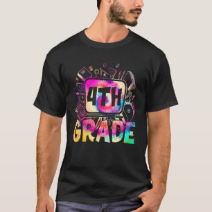 Gefärbte Krawatte der Typografie vom vierten Klass T-Shirt