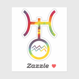 Gefärbte Krawatte des Aquarius Uranus Planetales S Aufkleber