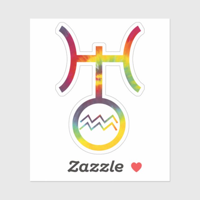 Gefärbte Krawatte des Aquarius Uranus Planetales S Aufkleber (Blatt)