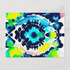 Gefärbte Krawatte des Blauen Auges Postkarte