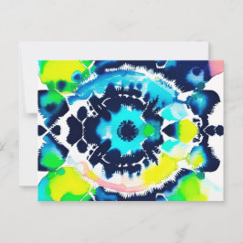 Gefärbte Krawatte des Blauen Auges Postkarte