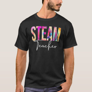 Gefärbte Krawatte des Dampflehrers zurück zur Lehr T-Shirt