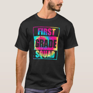 gefärbte Krawatte des ersten Grades Squad zurück z T-Shirt