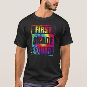gefärbte Krawatte des ersten Grades Squad zurück z T-Shirt