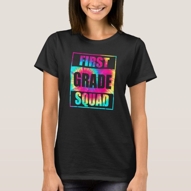 gefärbte Krawatte des ersten Grades Squad zurück z T-Shirt (Vorderseite)