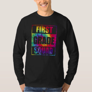 gefärbte Krawatte des ersten Grades Squad zurück z T-Shirt