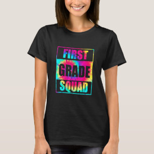 gefärbte Krawatte des ersten Grades Squad zurück z T-Shirt