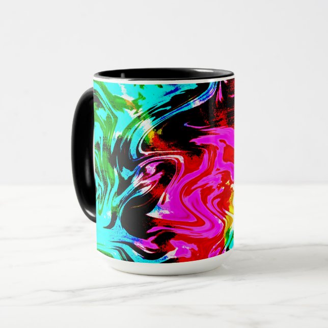 Gefärbte Krawatte des Feuersturms, Tasse des Kaffe (Vorderseite Links)