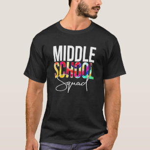Gefärbte Krawatte des Mittelschulviertels zurück z T-Shirt