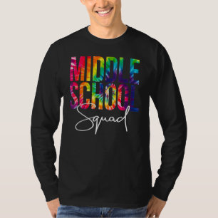 Gefärbte Krawatte des Mittelschulviertels zurück z T-Shirt
