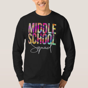 Gefärbte Krawatte des Mittelschulviertels zurück z T-Shirt