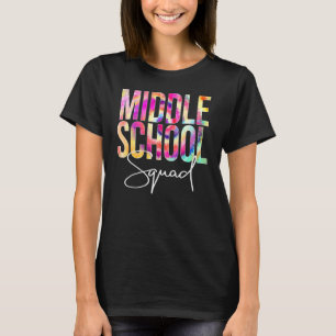 Gefärbte Krawatte des Mittelschulviertels zurück z T-Shirt