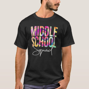 Gefärbte Krawatte des Mittelschulviertels zurück z T-Shirt