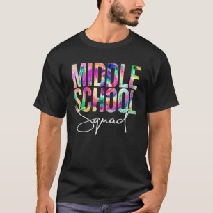 Gefärbte Krawatte des Mittelschulviertels zurück z T-Shirt