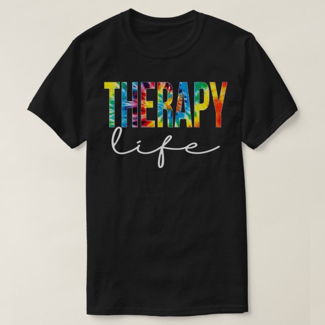 Gefärbte Krawatte des Therapieaufwertungstages für T-Shirt (Design vorne)