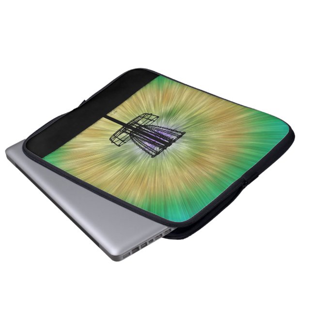 Gefärbte Krawatte Disk Golf Basket Laptopschutzhülle (Vorne Knopf)