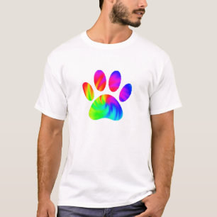 Gefärbte Krawatte Dog Paw Print Graphic T-Shirt