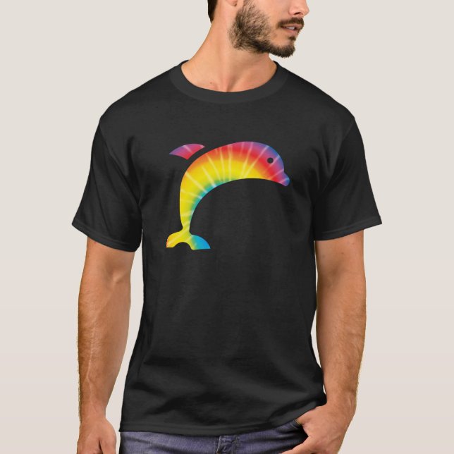 Gefärbte Krawatte Dolphin Rainbow Beluga Hippie Pe T-Shirt (Vorderseite)