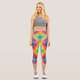 Gefärbte Krawatte drehen Capri Leggings