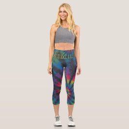 Gefärbte Krawatte drehen Capri Leggings