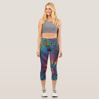 Gefärbte Krawatte drehen Capri Leggings