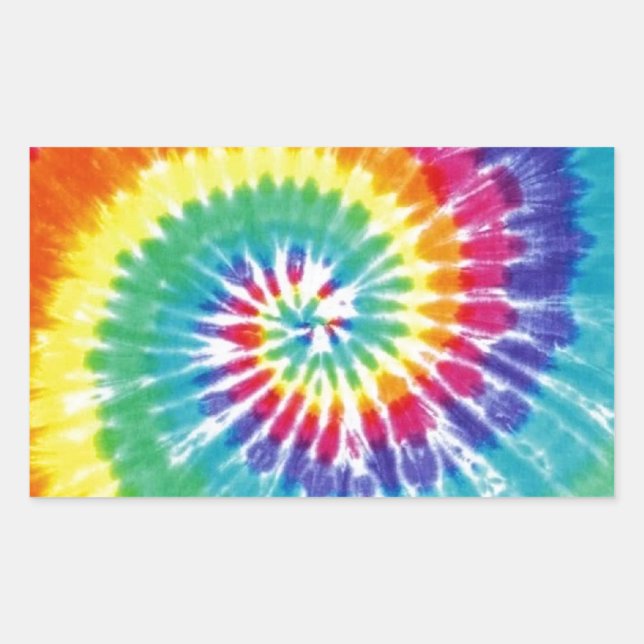 Gefärbte Krawatte drehen Multicolor Regenbogen Rechteckiger Aufkleber (Vorderseite)