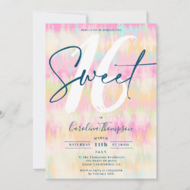 Gefärbte Krawatte Einhorn Regenbogen Pastellfisch  Einladung