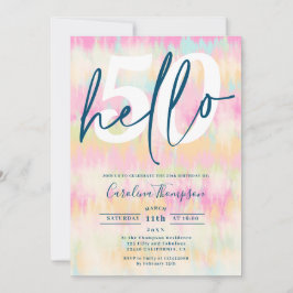 Gefärbte Krawatte Einhorn Regenbogen Pastellpadel  Einladung