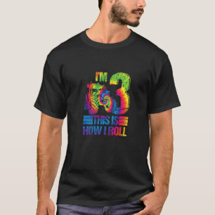Gefärbte Krawatte Farm Traktor I m 3. Geburtstag P T-Shirt
