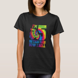 Gefärbte Krawatte Farm Traktor Ich bin 5. Geburtst T-Shirt