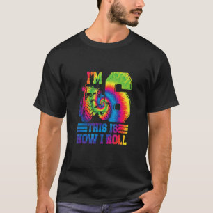 Gefärbte Krawatte Farm Traktor Ich bin 6. Geburtst T-Shirt