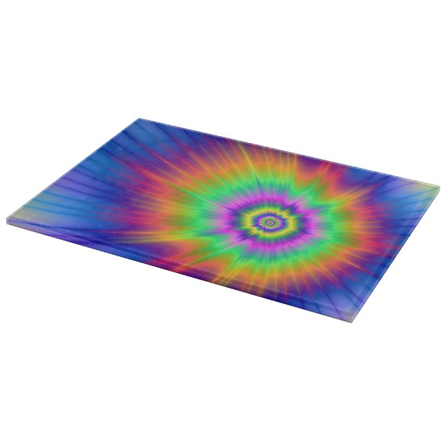 Gefärbte Krawatte Fireball Cutting Board Schneidebrett (Ecke)