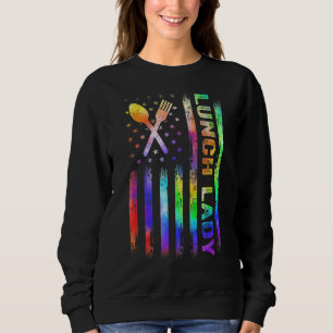 Gefärbte Krawatte Flag Lady Costume Zurück zur Sch Sweatshirt