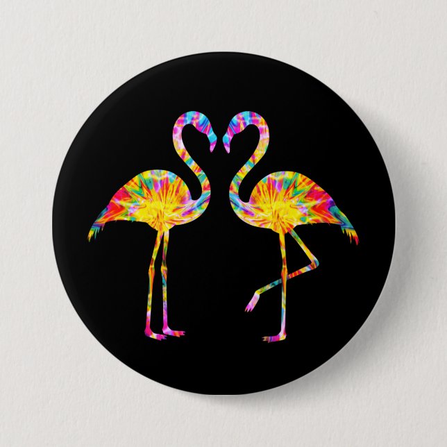 GEFÄRBTE KRAWATTE FLAMINGO BUTTON (Vorderseite)