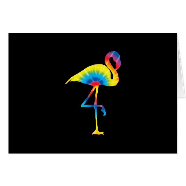 Gefärbte Krawatte Flamingo Rainbow Print Bird Anim (Vorderseite (Horizontal))