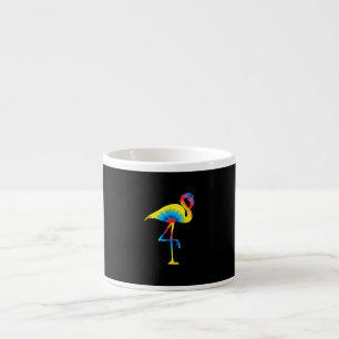 Gefärbte Krawatte Flamingo Rainbow Print Bird Anim Espressotasse
