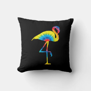 Gefärbte Krawatte Flamingo Rainbow Print Bird Anim Kissen