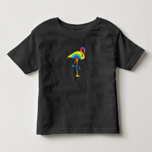 Gefärbte Krawatte Flamingo Rainbow Print Bird Anim Kleinkind T-shirt