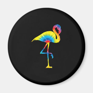 Gefärbte Krawatte Flamingo Rainbow Print Bird Anim Magnet