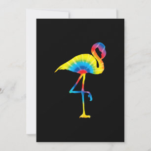 Gefärbte Krawatte Flamingo Rainbow Print Bird Anim Save The Date