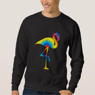 Gefärbte Krawatte Flamingo Rainbow Print Bird Anim Sweatshirt