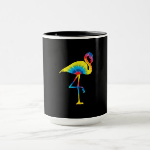 Gefärbte Krawatte Flamingo Rainbow Print Bird Anim Tasse