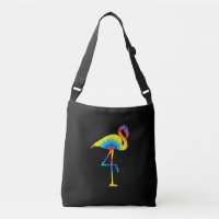 Gefärbte Krawatte Flamingo Rainbow Print Bird Anim