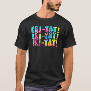 Gefärbte Krawatte Freitag Wochenende Lehrer T-Shirt