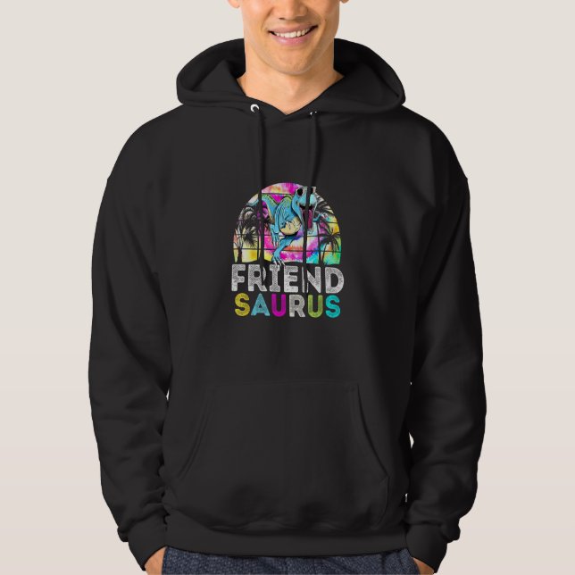 Gefärbte Krawatte Friendsaurus Dinosaur Daddy Saur Hoodie (Vorderseite)